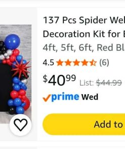 Alternative view of 137 Pcs Spiderman Web Theme Party Decoration Kit for Birthday Party