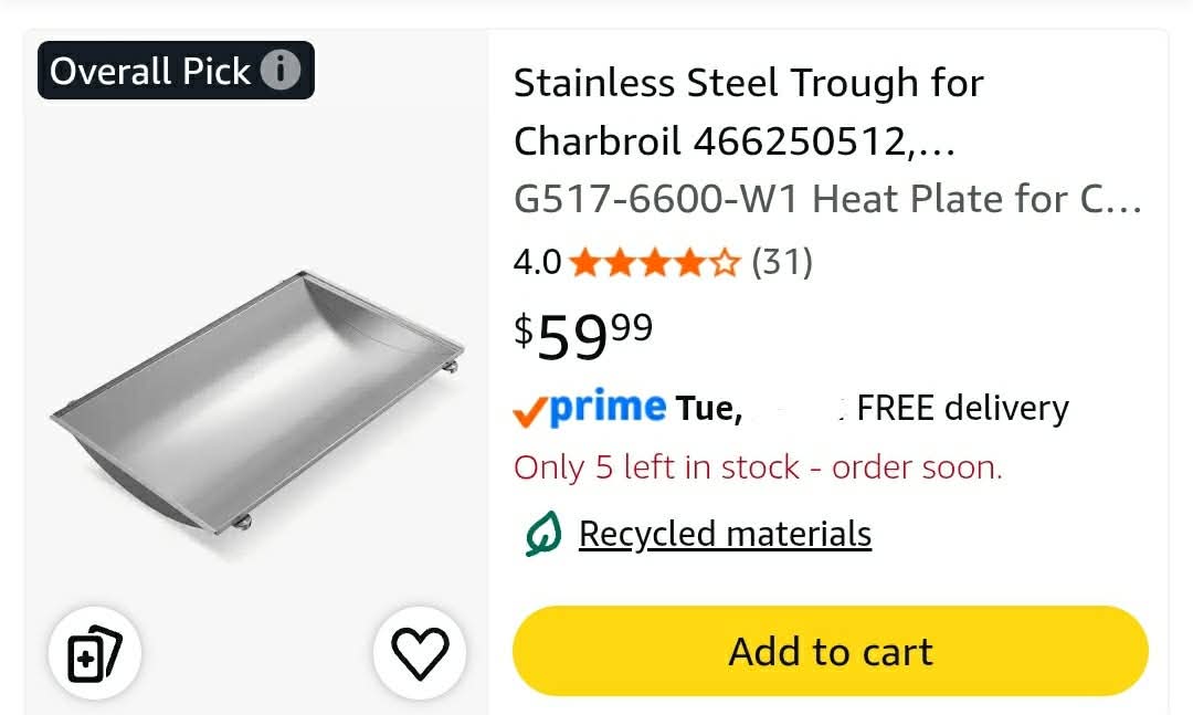 Stainless Steel Trough for Charbroil - Image 2