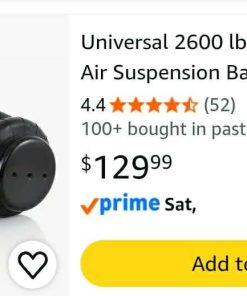 Alternative view of 2pk Universal 2600 lbs Triple Bellow Air Suspension Bags 1/2" NPT Single Port