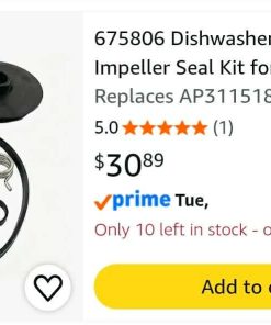 Alternative view of 675806 Dishwasher Drain & Wash Impeller Seal Kit for Whirlpool KitchenAid