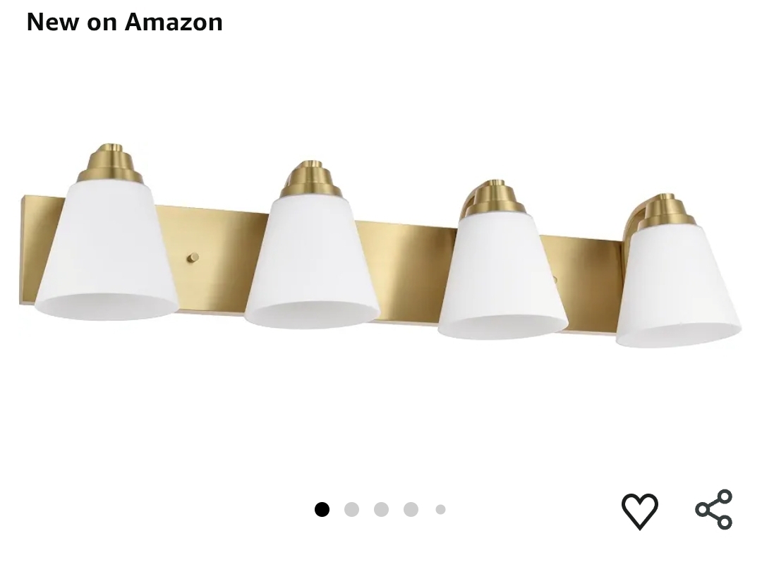 Aged Brass Bathroom Vanity Light, 4-Light Bathroom Light Fixtures Over Mirror, Traditional Vanity Lights - Image 7
