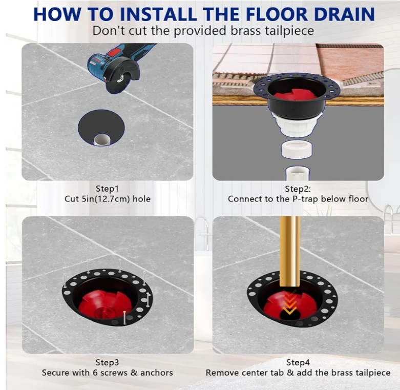 Freestanding Tub Drain Rough-in Kit with PVC Adapter, Bathtub Drain Kit - Image 6