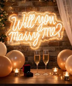 Will You Marry Me Neon Sign, 21.7x13.8 Inch LED Light Up Letters