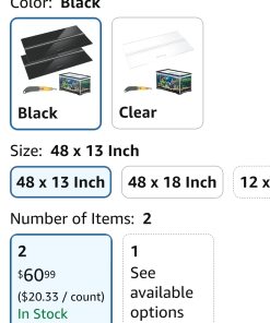 Alternative view of Aquarium Lids Polycarbonate Canopy 2 Pieces Set for 33-55 Gallon w Center Brace Aquariums Cover Fish Tank Lid w a Hook Knife, Black