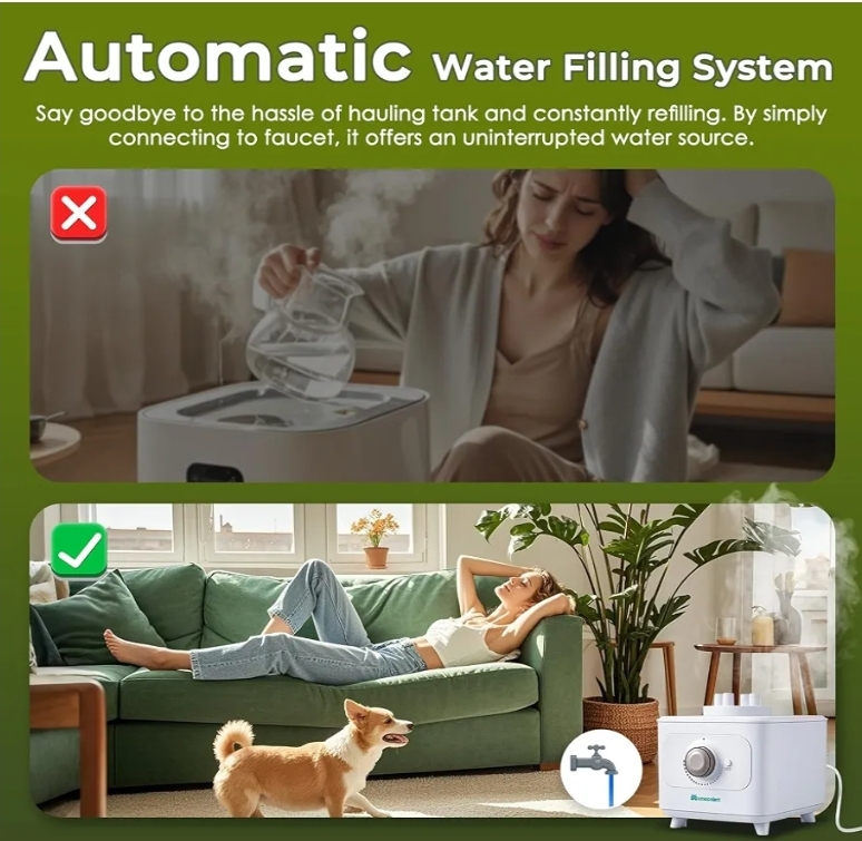 Ultrasonic Humidifier 0-600ml/H, Auto Water Filling, 4 Outputs - Image 5