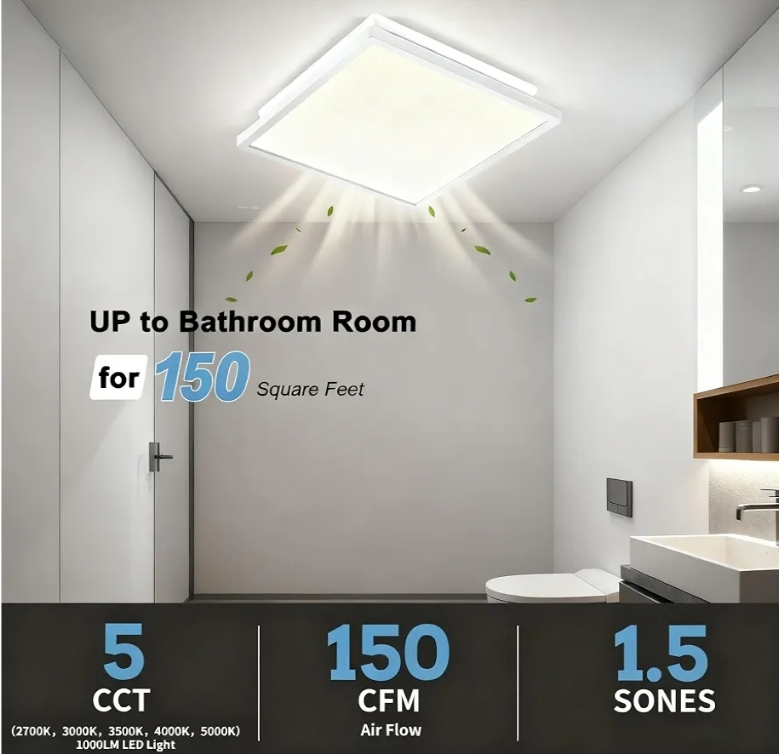 Bathroom Exhaust Fan with Light And Night Light,150 CFM - Image 7