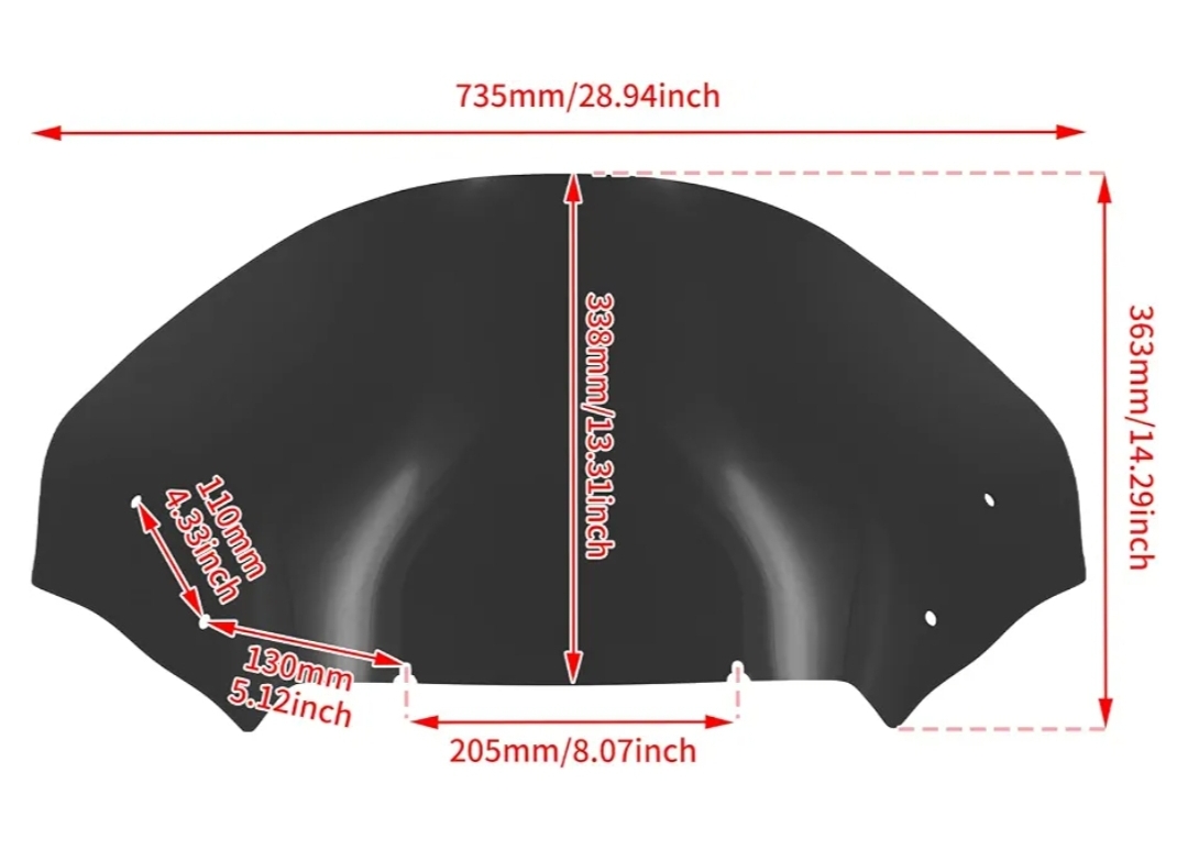 Road Glide Windshield 13.5" Wave Fairing Windscreen Cover for Harley, Black - Image 8