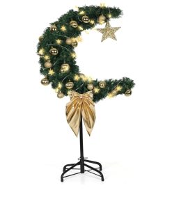 3 FT Eid Ramadan Moon Tree, Lighted Crescent Artificial Tree