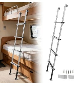 RV Bunk Ladder, 11-Level Adjustable 57"-66", Wide Anti-Slip Steps