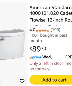 Alternative view of American Standard 4000101.020 Cadet 3 Flowise 12-inch Rough In Toilet Tank for Concealed Trap Bowl, 1.28 GPF, White