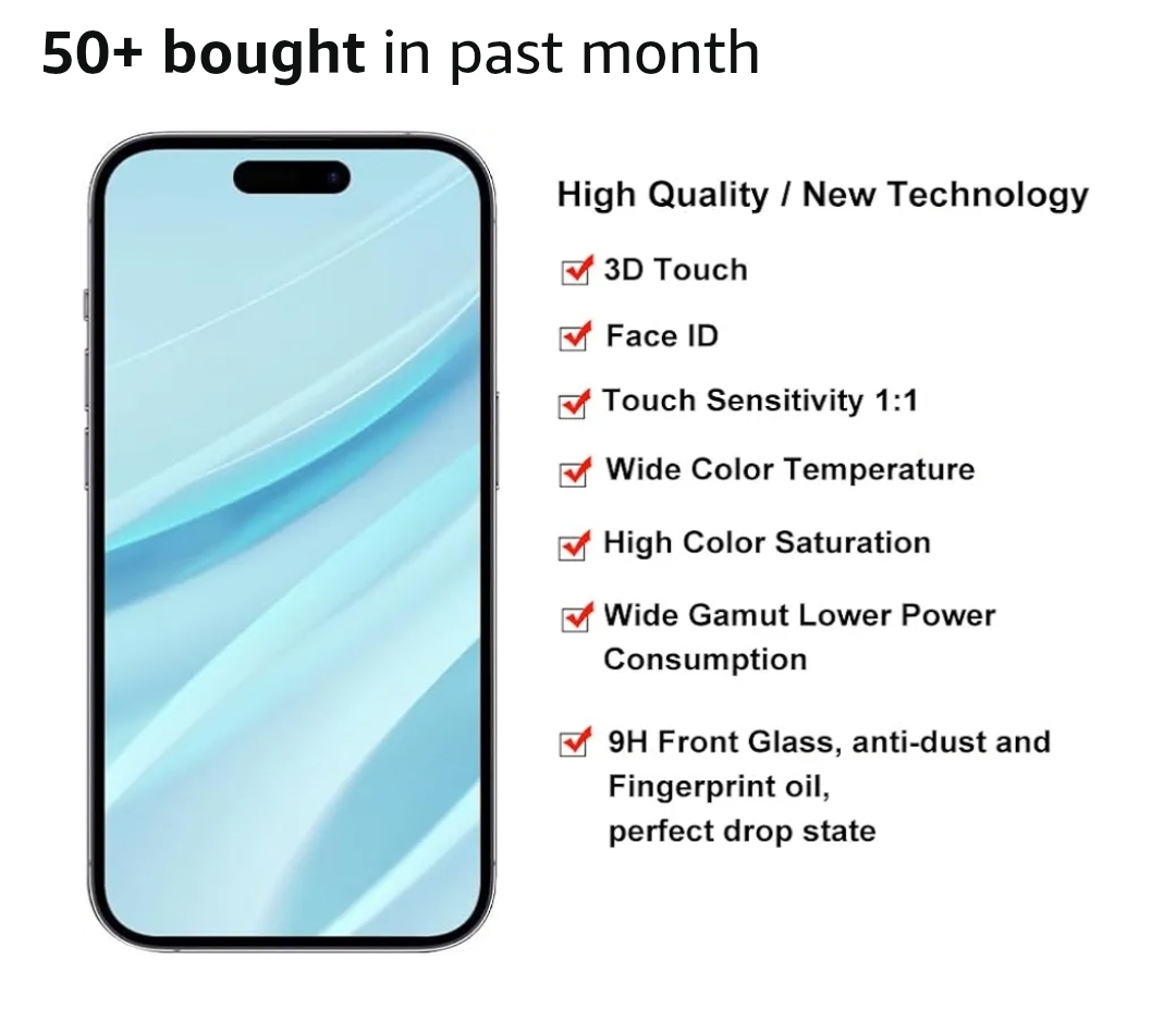 for iPhone 16 Pro Screen Replacement 6.3 inch, 3D Touch LCD Display Digitizer Assembly with Repair Tools - Image 9