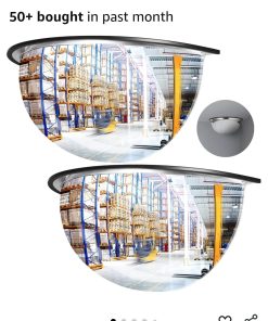 2 Pcs 18" Corner Mirror Blindspot for Wall Safety Security Acrylic Half Dome Convex Mirror Indoor
