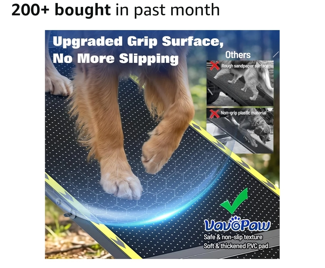 74"L x 20"W Extra Wide Dog Ramp for Car - Portable Pet Ramp for Large Dogs - Image 7