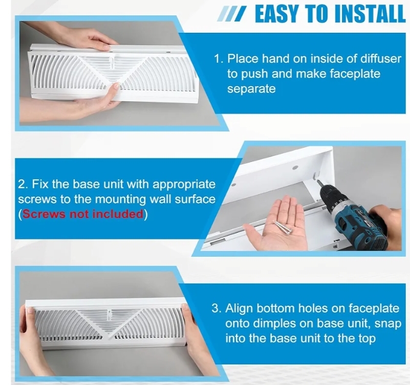 4 Pcs Baseboard Register Vent 24 Inch Duct Opening Size Baseboard Vent Covers - Image 7