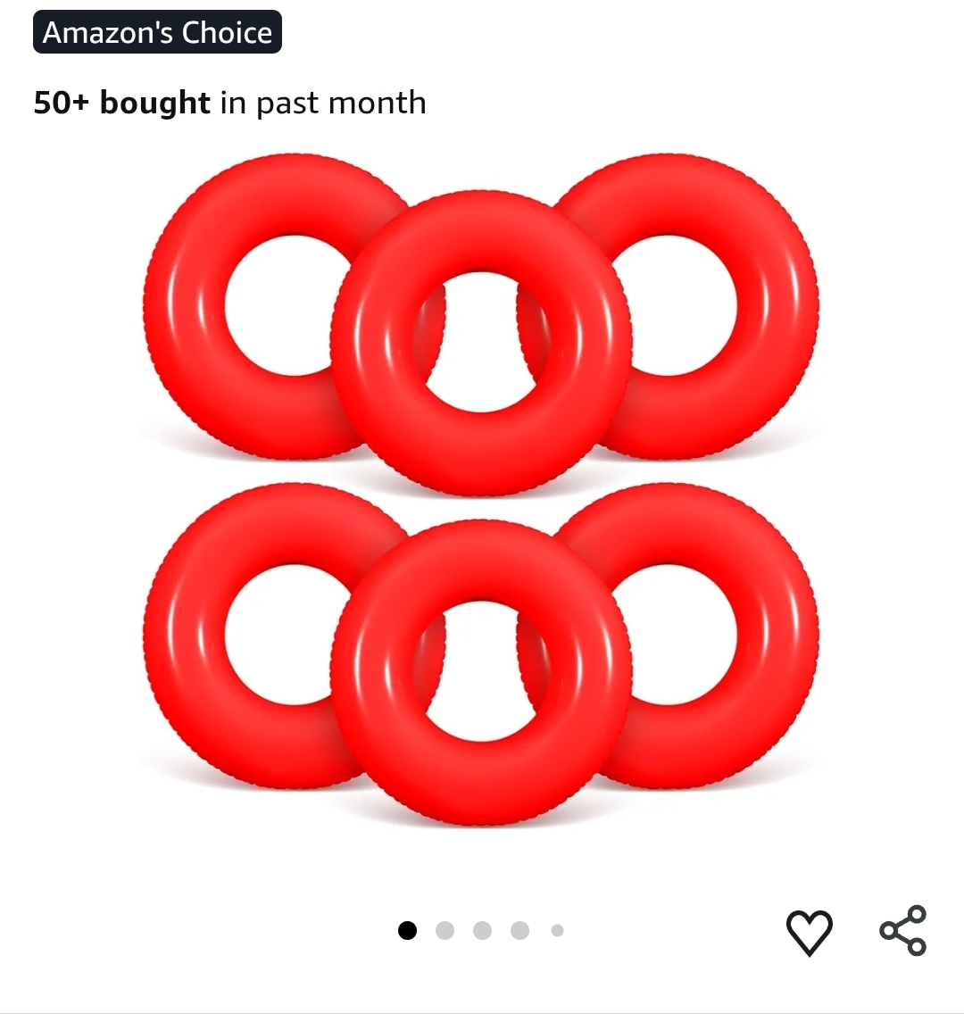 6 Pcs Inflatable Pool Floats 24 Inches Swim Tube Bulk Swimming Ring Pool Floaties - Image 3