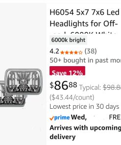 Alternative view of H6054 5x7 7x6 Led Headlights for Off-road, 6000K White High Brightness Headlamp