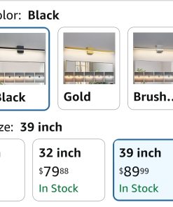 Alternative view of Black Vanity Light for Bathroom Above Mirror 39 inch LED 5CCT