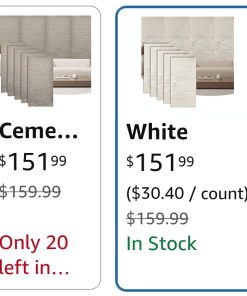 Alternative view of Faux Stone Wall Panels, 5-Pack 3D PU Cement-Texture Panels, White