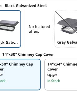 Alternative view of Chimney Cap 14x30 Chimney Cover,Fireplace Chimney Caps for Outside 14"x30"