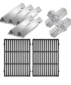 Genesis ii E-310 Cast Iron Grill Grates for Weber Genesis ii Grill Parts 66032 Stainless Steel Flavorizer Bars Heat Deflector for Weber Genesis ii E-315 E-335 S-335 300 Series GS4 Grill Parts