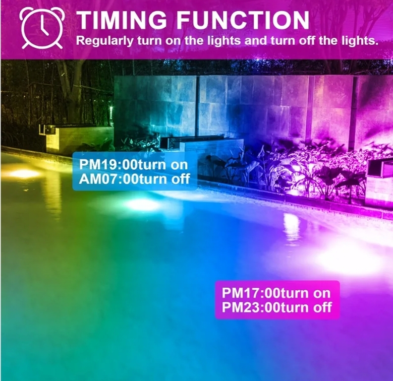 6pk LED Flood Light Outdoor 500W Equivalent Color Changing Landscape Lighting, 24H Timing+120 Colors Strobe+2700K Warm White+DIY Flash, IP66 Waterproof - Image 6