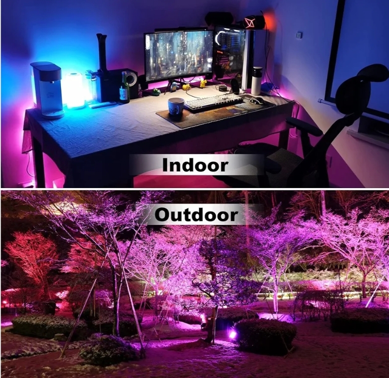 6pk LED Flood Light Outdoor 500W Equivalent Color Changing Landscape Lighting, 24H Timing+120 Colors Strobe+2700K Warm White+DIY Flash, IP66 Waterproof - Image 8