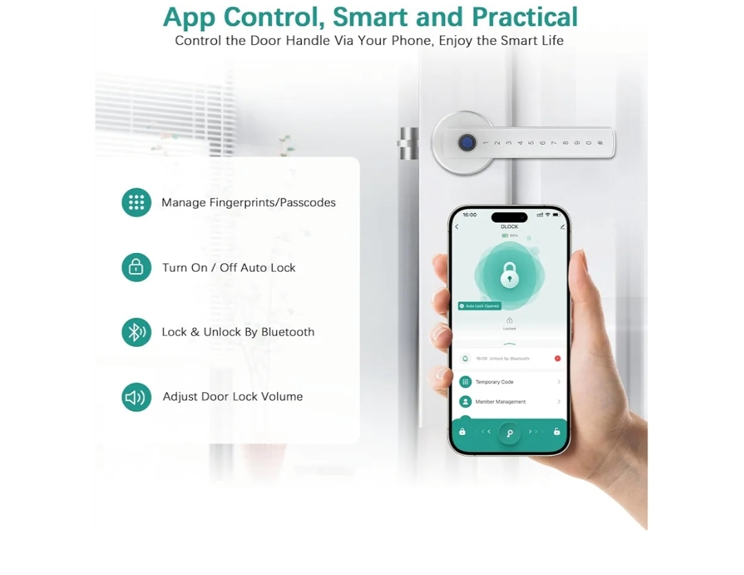 Fingerprint Door Lock, Smart Fingerprint Door Knob - Image 5