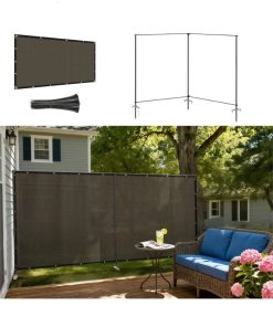 Outdoor Privacy Fence Screen, 6'x12' Freestanding Privacy Fencing Set