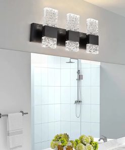 Black Bathroom Light Fixtures Crystal Bathroom Vanity Light 3 Light