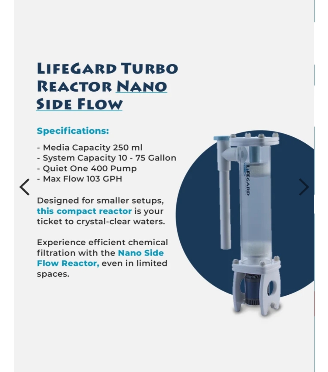 Lifegard Aquatics R800126 Nano Side Flow Turbo Reactor - Image 6