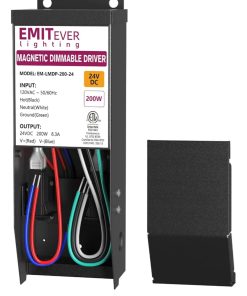200W 24V Magnetic Dimmable LED Drvier 120VAC to 24VDC Power Supply