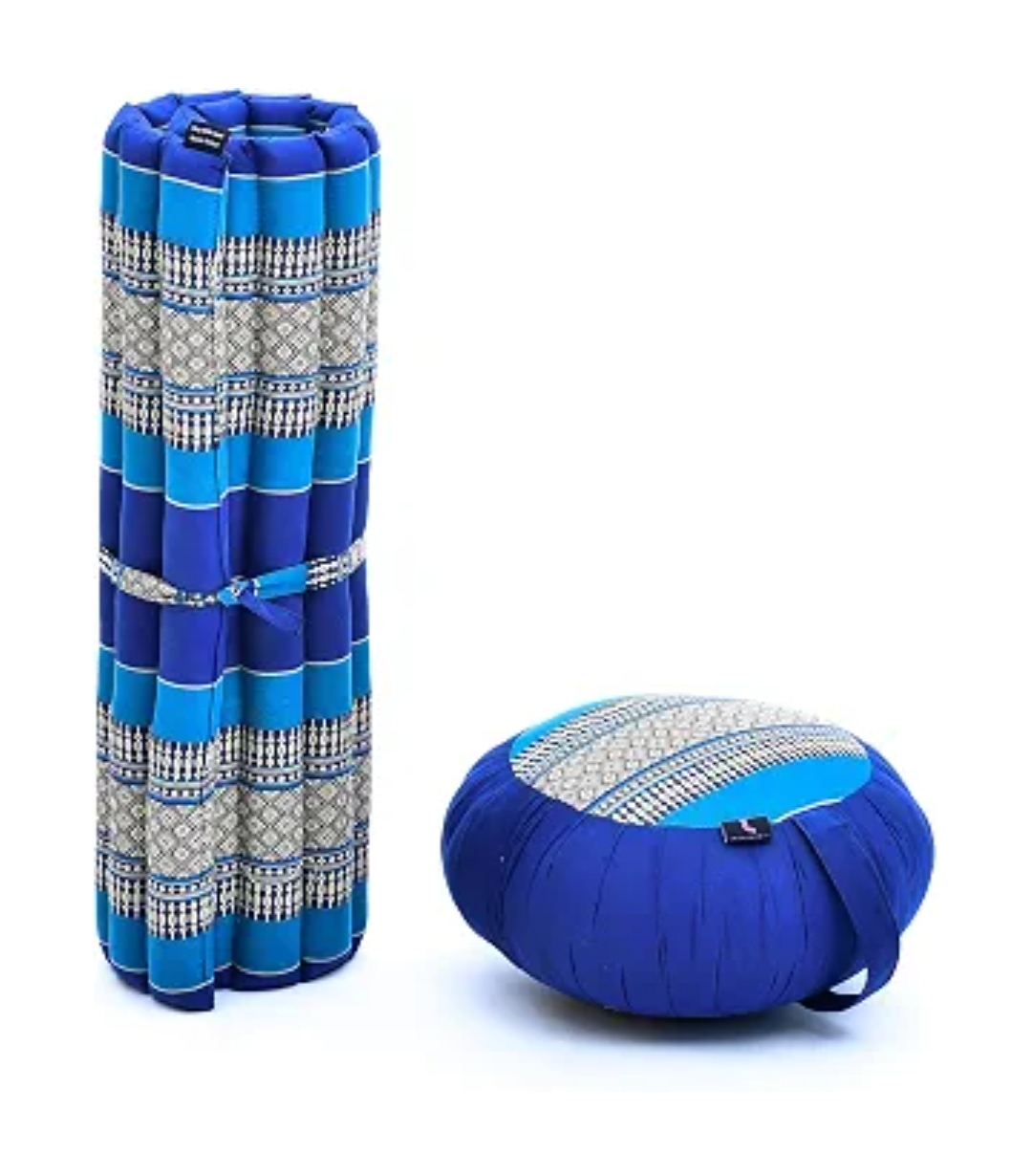Meditation Cushion Set – 1 Round Zafu Meditation Pillow and 1 Square Roll-Up - Image 7