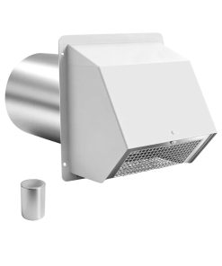 8 Inch Hooded Dryer Vent Cover Wall Vent Cover with Damper and Screen Dryer Exhaust Vent Cover Cap