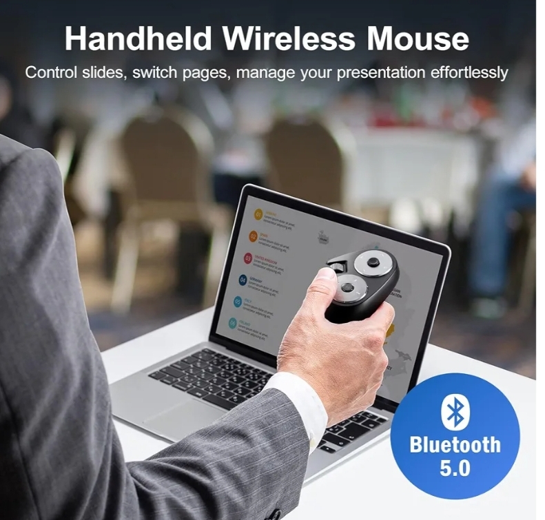 Bluetooth + 2.4G Wireless Handheld Mouse, 3 in 1 Presentation Clicker, Remote Air Mouse with Scroll, Portable - Image 5