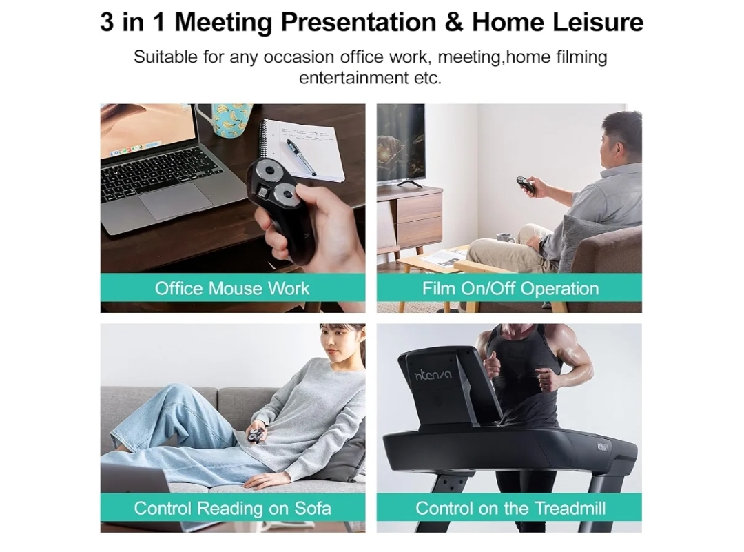 Bluetooth + 2.4G Wireless Handheld Mouse, 3 in 1 Presentation Clicker, Remote Air Mouse with Scroll, Portable - Image 6