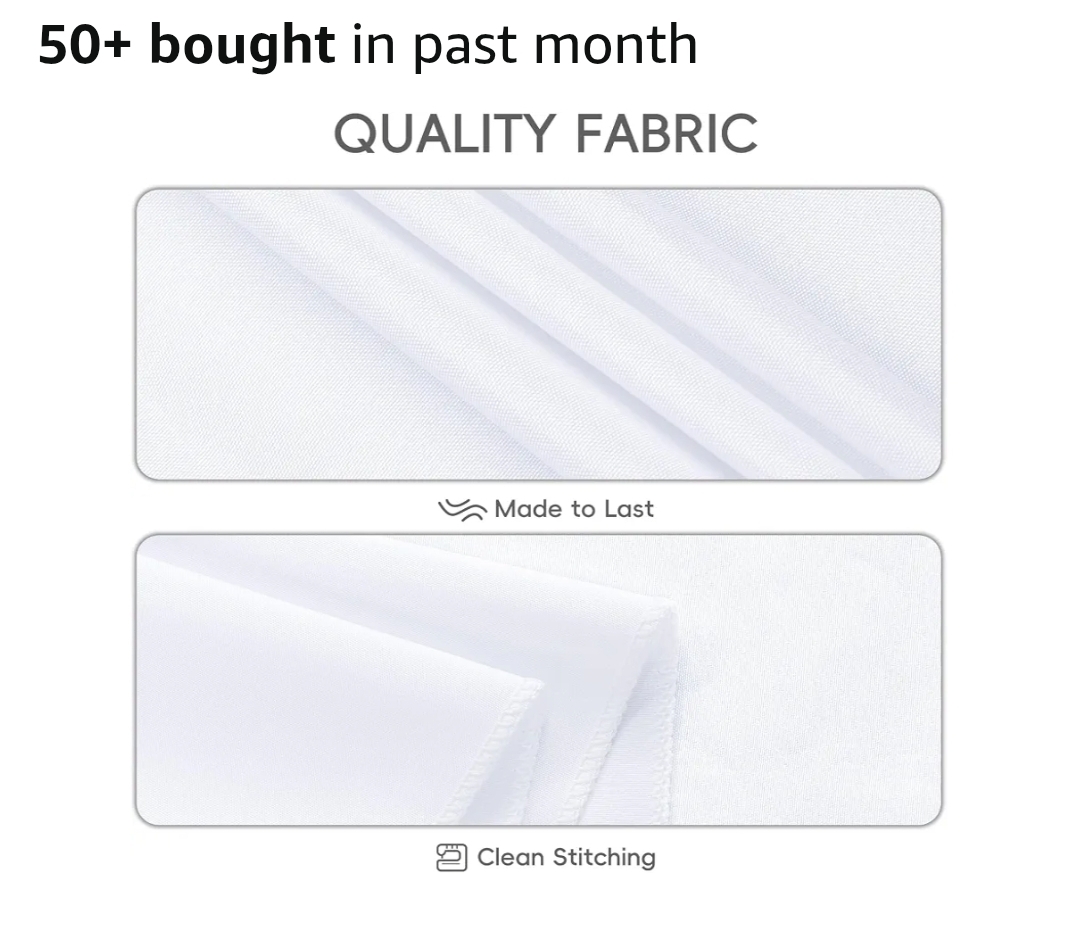 8 Pack White Round Tablecloth 90 Inch - Image 7