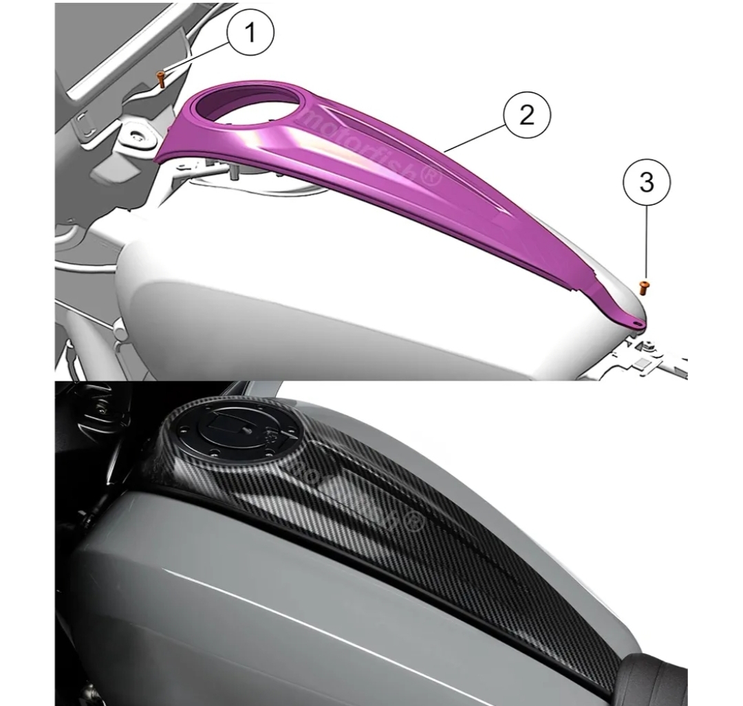Low Profile Fuel Tank Console kit Cover Compatible with Harley Touring - Image 10