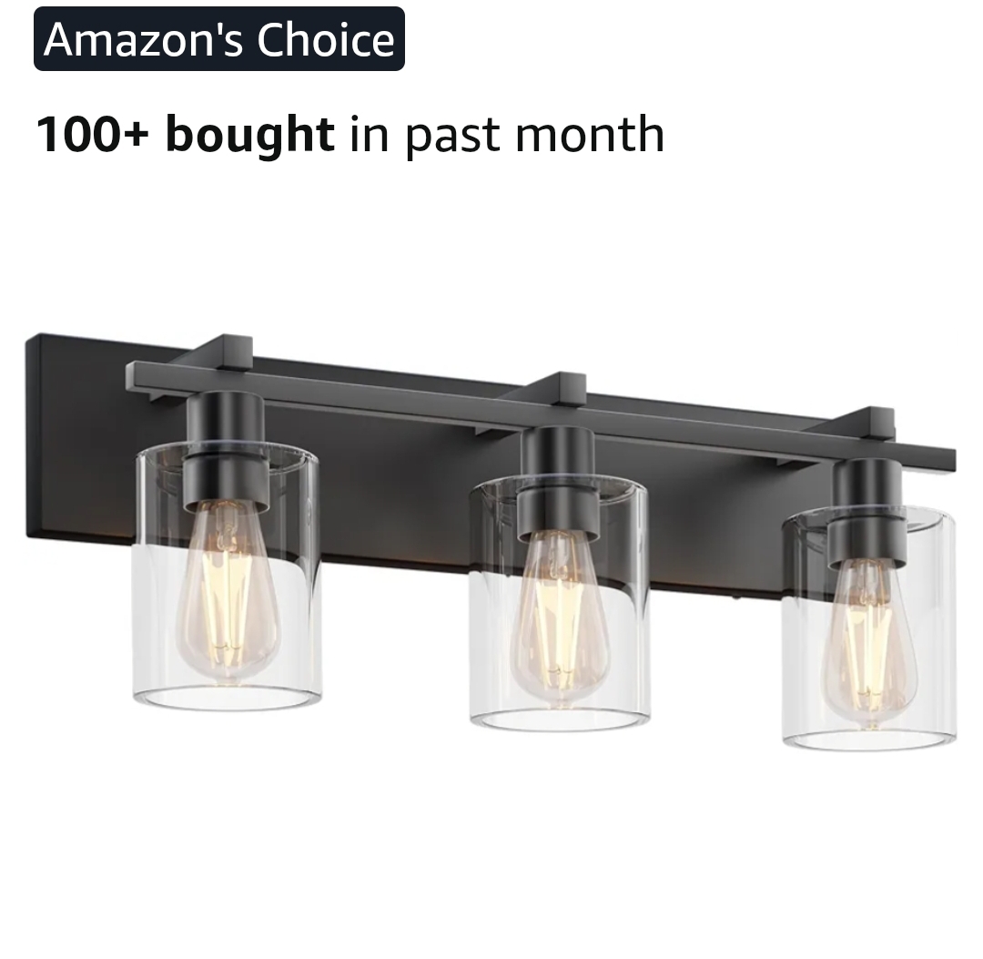 3 Light Matte Black Vanity Light with Thickened Clear Glass Shade, 21 inch Dimmable - Image 12