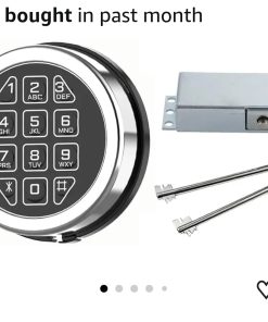 Gun Safe Lock Replacement Solenoid Lock with 2 Override Keys, Chrome Digital Keypad DIY Safe Electronic, Reset Cable, Circuit Board Lock