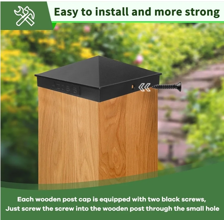 4pk 8" x 8" Heavy Duty Aluminum Post Caps Matte Finish Powder Coated Surface for True 8" x 8" Wood Post or True 7.5" x 7.5" Wood Post - Image 7