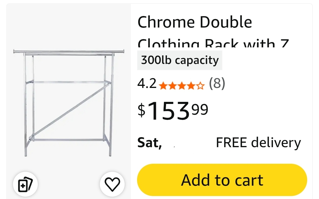 SSWBasics Chrome Double Clothing Rack with Z-Brace - 60''W x 24''D x 47-72''H - Adjustable Height, Durable and Sleek Double Clothes Rack for Commercial, Retail, Thrift, and Boutique Use - Image 2