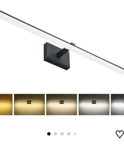 48in Black Bathroom Vanity Light Over Mirror Modern Bath Lighting Fixtures, Dimmable