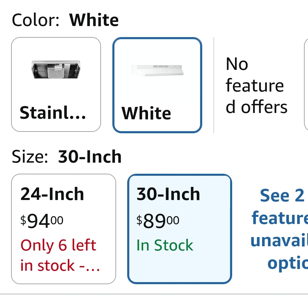 Broan-NuTone Ductless Range Hood with Lights, 30-Inch, White, 413001 - Image 2