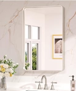 20 x 30 Inch Brushed Nickel Bathroom Mirrors for Over Sink