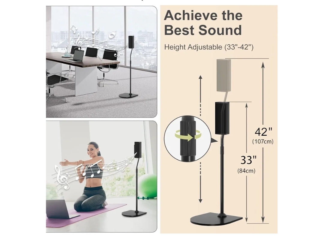 Adjustable Speaker Stand Pair for Bose Built in Cable Management wr Slideconnect Bracket - Image 6