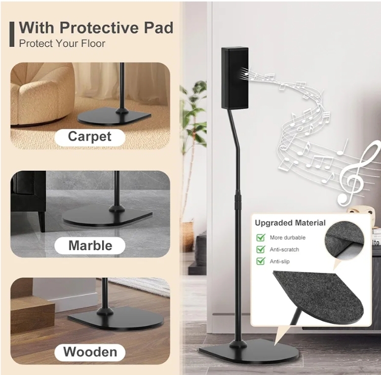 Adjustable Speaker Stand Pair for Bose Built in Cable Management wr Slideconnect Bracket - Image 8