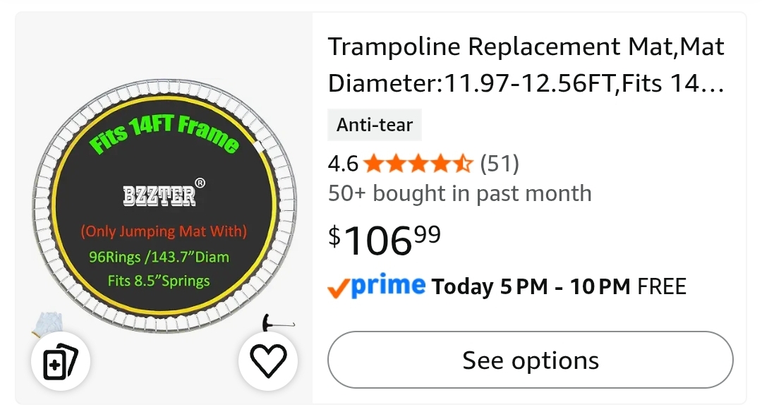 Trampoline Replacement Mat, Mat Diameter: 11.97-12.56FT, Fits 14ft Trampoline Frame, with 72, 80, 84, 88, 96 Rings - Image 13