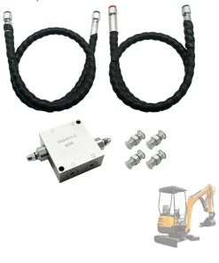 Mini Excavator Cushion Valve Kit with 1/4-inch Hydraulic Hose with M14x1.5 Threaded End