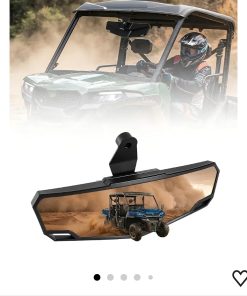 UTV Rear View Mirror Fit, Shatterproof Center Mirror, Adjustable Angle
