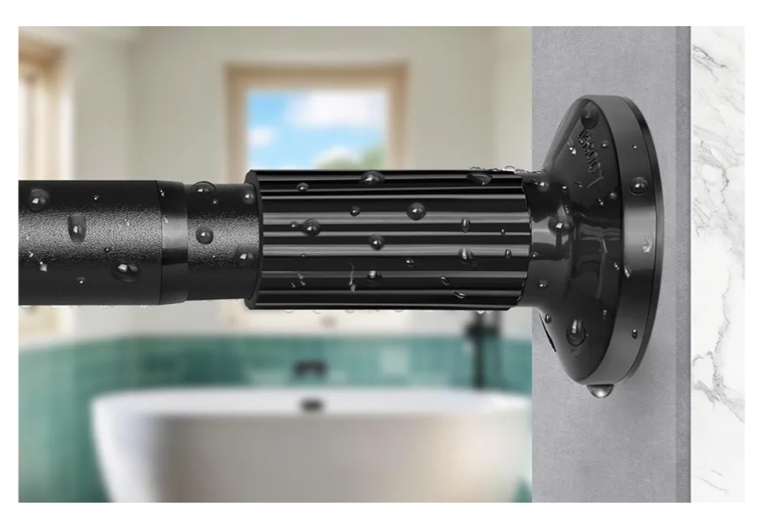 Tension Shower Curtain Rod 51-126In (4.25-10.5Ft), Long Shower Curtain Rod No Drilling, Black - Image 12